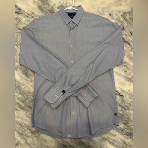 Scotch & Soda Slim Dress Shirt - Men’s - Size Small - Blue & White Striped